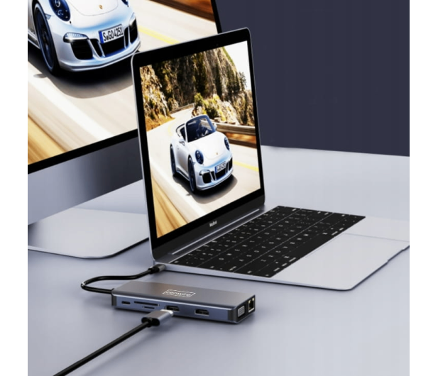 Zenwire Hub 12w1 USB-C 2xHDMI VGA USB 3.0 RJ-45 SD PD 87W - 1604637 - zdjęcie 2